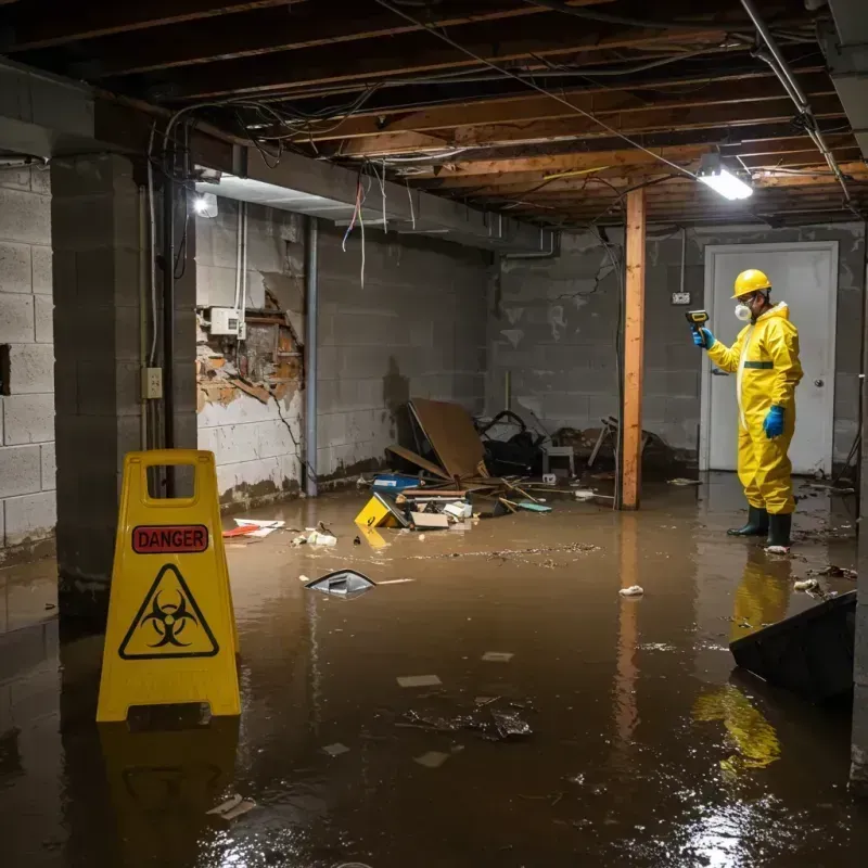 Flooded Basement Electrical Hazard in Madison, OH Property